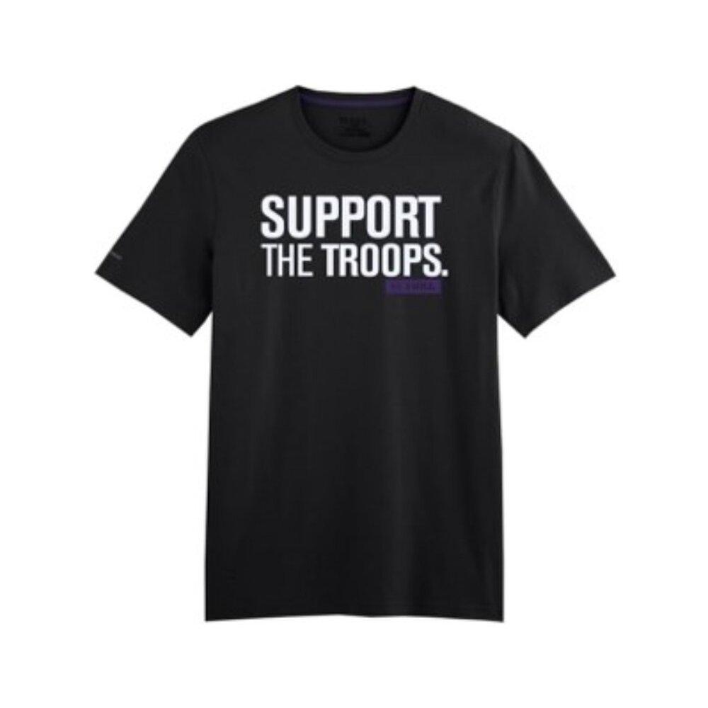 Under Armour UA "Support The Troops - I Will" Black Tee Shirt T-Shirt Sz XL EUC